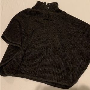 Gray Madewell Wool Poncho